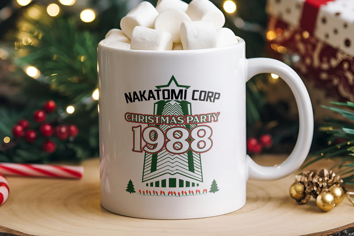 Christmas Mug - Nakatomi Christmas Party 1988 Design, Funny Graphic Coffee Cup with Free Tracked UK Postage
