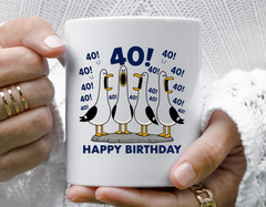 40th Birthday Mug - Seagulls Design with Fast Free Tracked UK Post