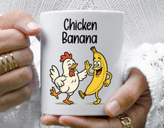 Chicken Banana Mug - Tiktok Meme Mug - Multiple Colour Choices - Fast Free Tracked UK Post!