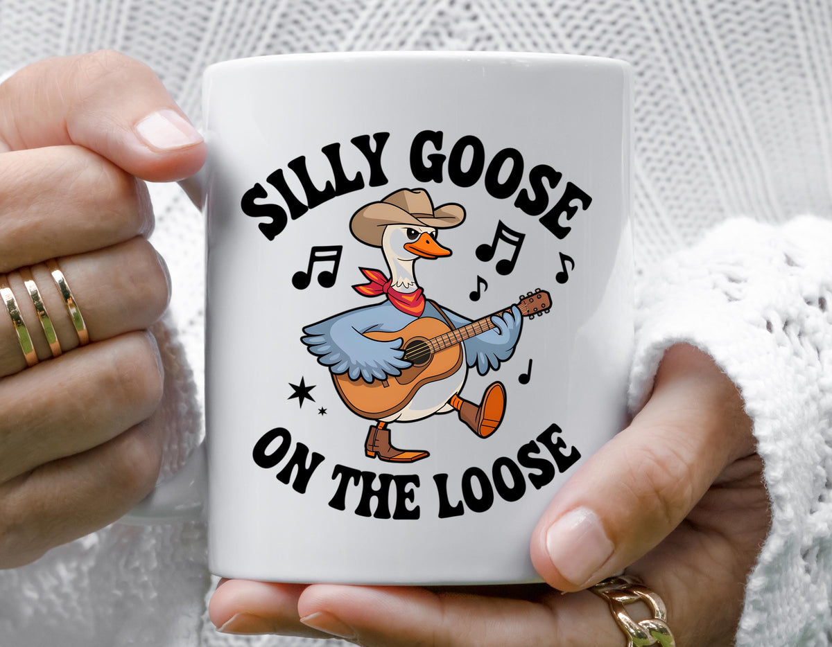Silly Goose Mug, On the Loose Cowboy Design - Fast Free Tracked UK Post!