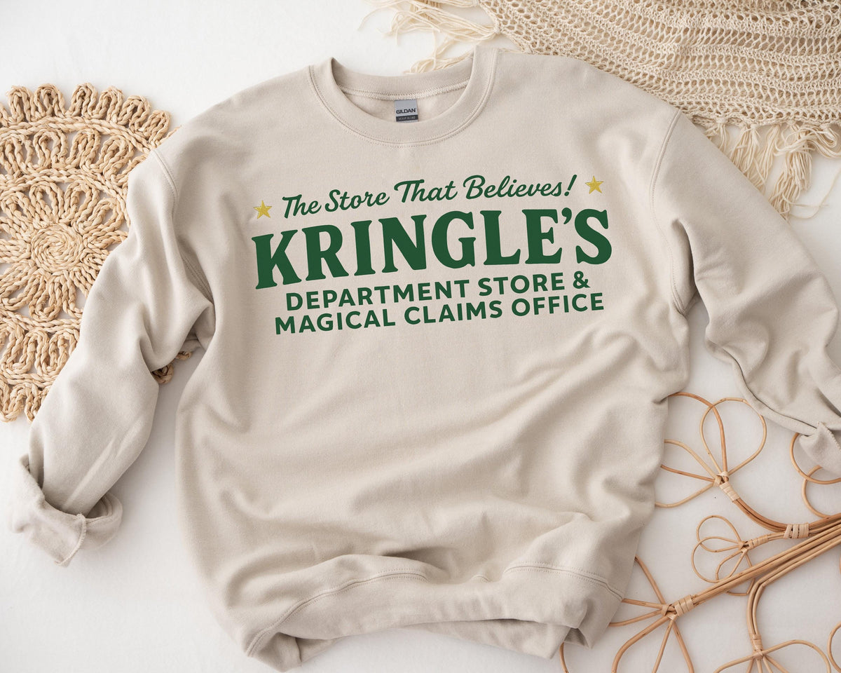 Christmas Sweatshirt: Kringle's Dep Store, Gildan Heavyweight - UK Postage