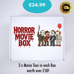 Horror Movie Merch Box - Cool Movie Parody Designs - Free Tracked UK Shipping - 60 Day Money Back Guaranteed