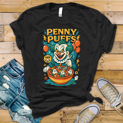 Horror Movie Parody T-Shirt - Penny Puffs Design on Softstyle Premium Tee - Funny Graphic Tee with Free Tracked UK Postage
