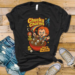 80s Horror Movie Parody T-Shirt - Chucky Charms on Softstyle Premium Tee - Free Tracked UK Postage