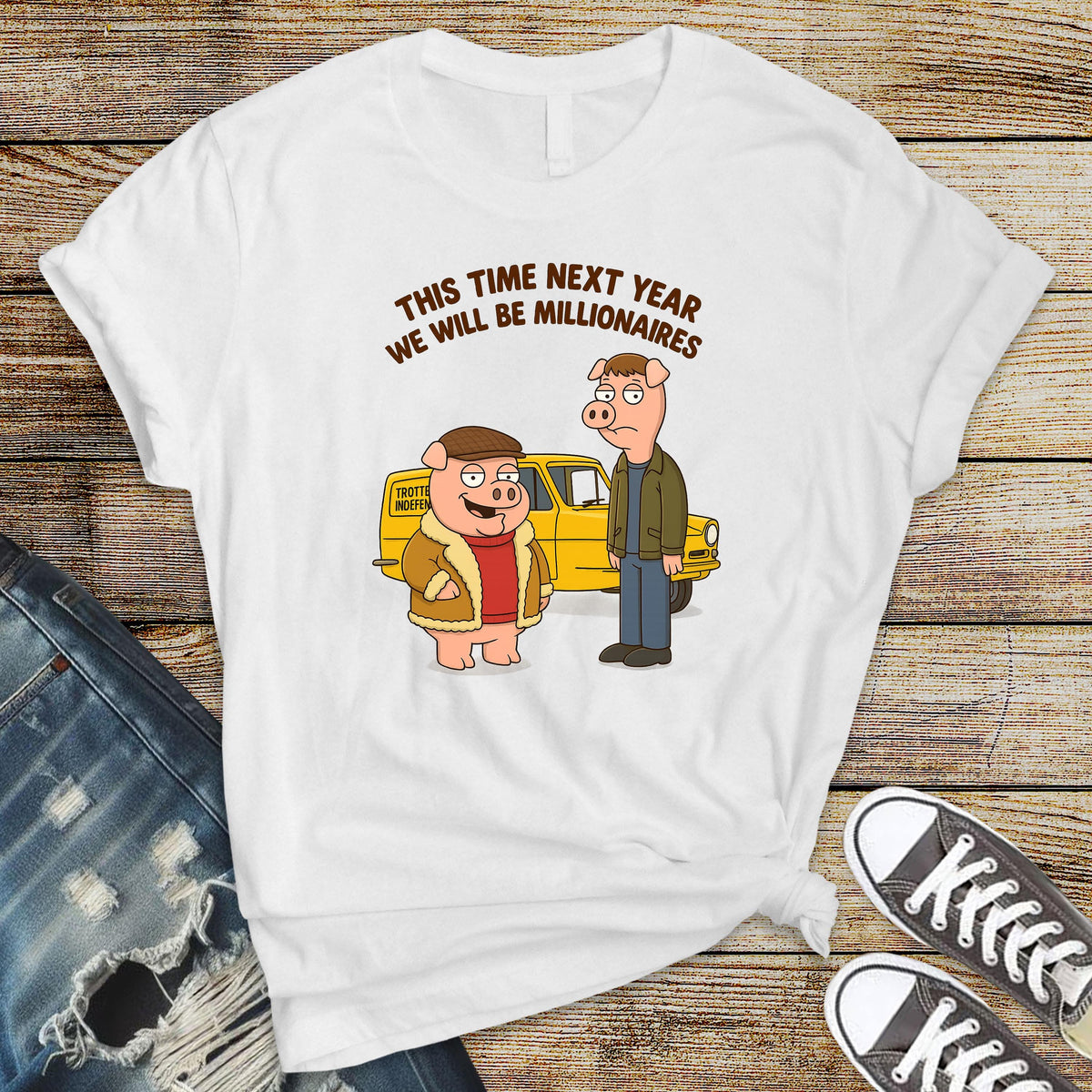 TV Show Parody T-Shirt - Fools and Trotter Design Softstyle Premium Tee - Tracked UK Postage