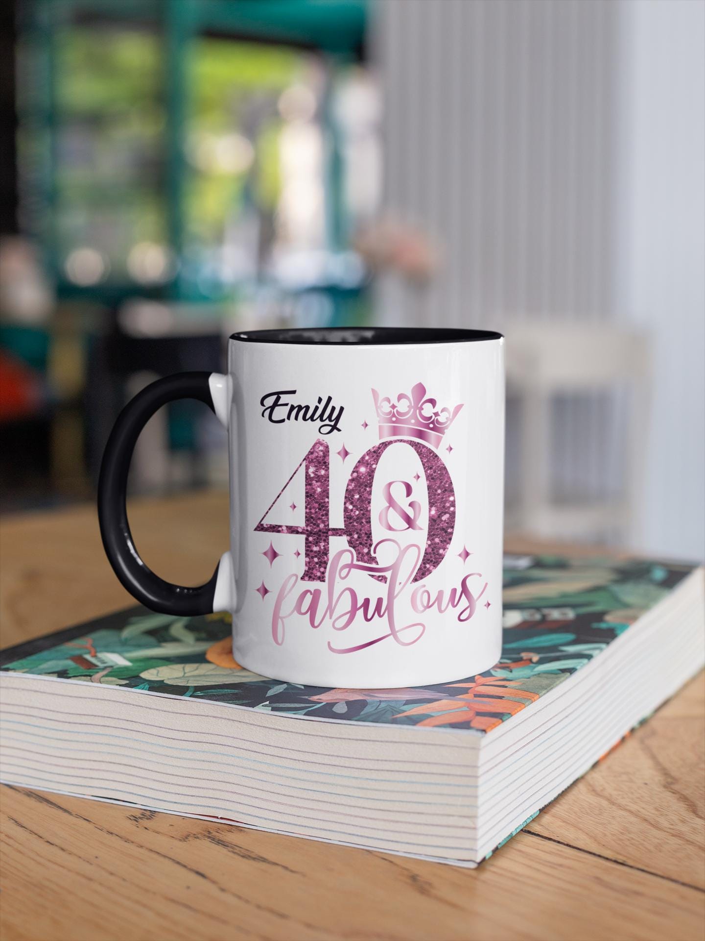 Personalised Ladies 40th Birthday Mug for Women - Custom Name, Birthday Gift, Multiple Colours
