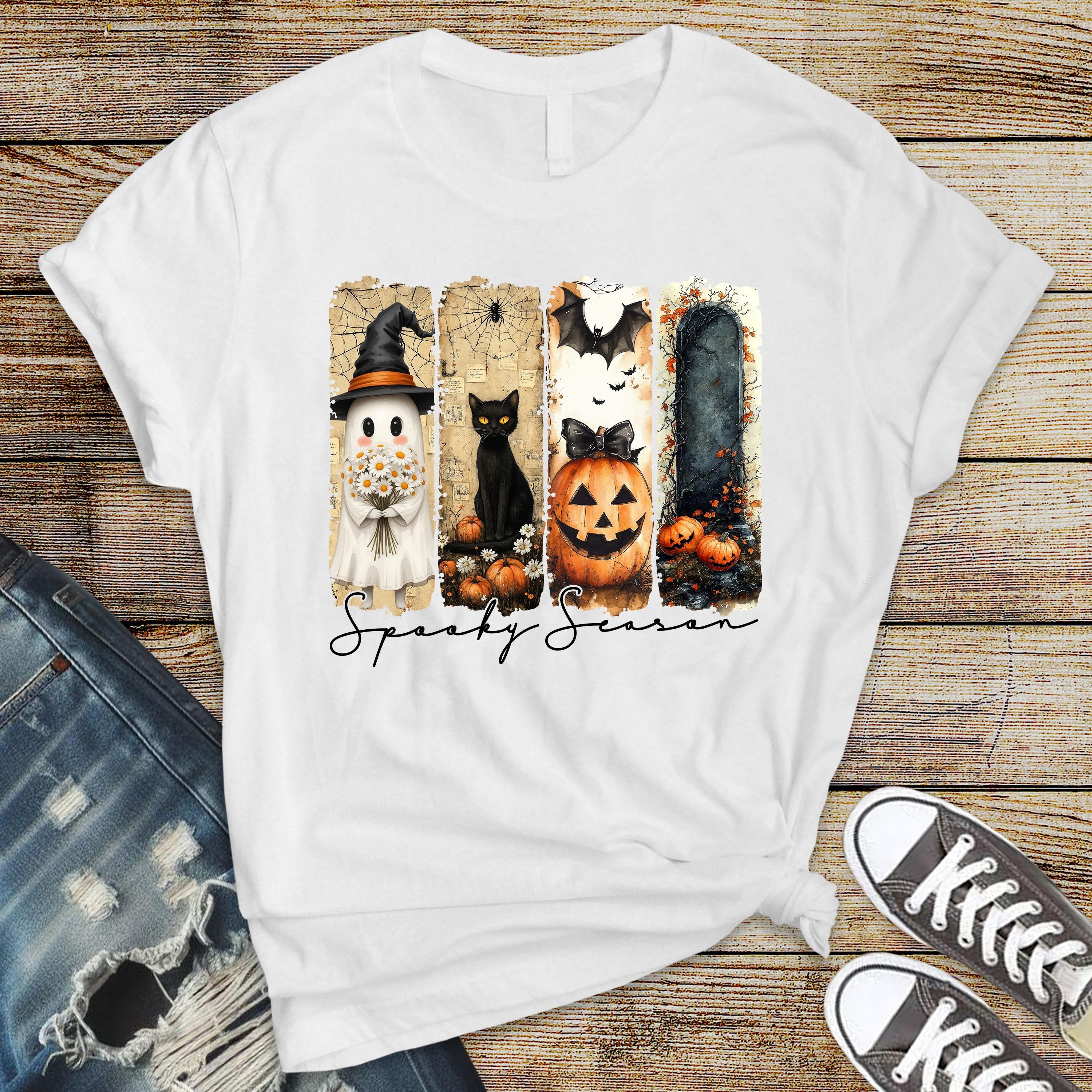 Halloween T-Shirt - Spooky Season Design on Premium Tee - Funny Graphic Tee with Free Tracked UK Postage