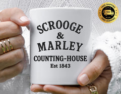 Scrooge & Marley Christmas Mug: Funny Parody Graphic Coffee Cup