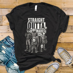 Horror Movie Parody T-Shirt - Straight Outta Nightmares Design on  Premium Tee - Funny Graphic Tee with Tracked UK Postage