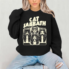 Cat Sabbath Sweatshirt: Funny Music Parody, Gildan Unisex Top - Fast Tracked UK Shipping