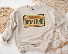 Movie Parody Sweatshirt: BTTF Number Plate, Gildan Heavyweight Blend - Fast Tracked UK Shipping