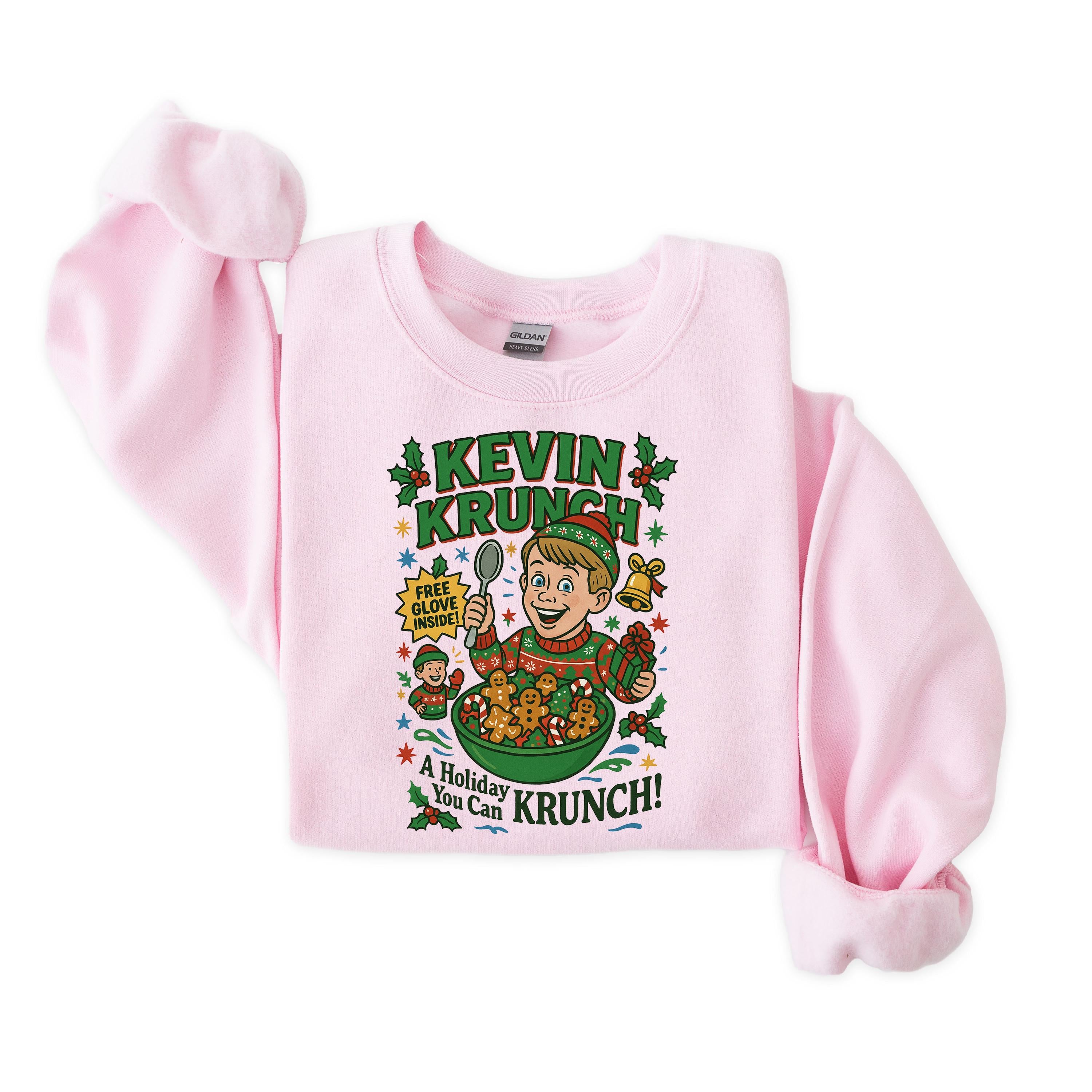 Kevin Krunch Christmas Sweatshirt: Gildan Heavy Blend, Fast Tracked Post