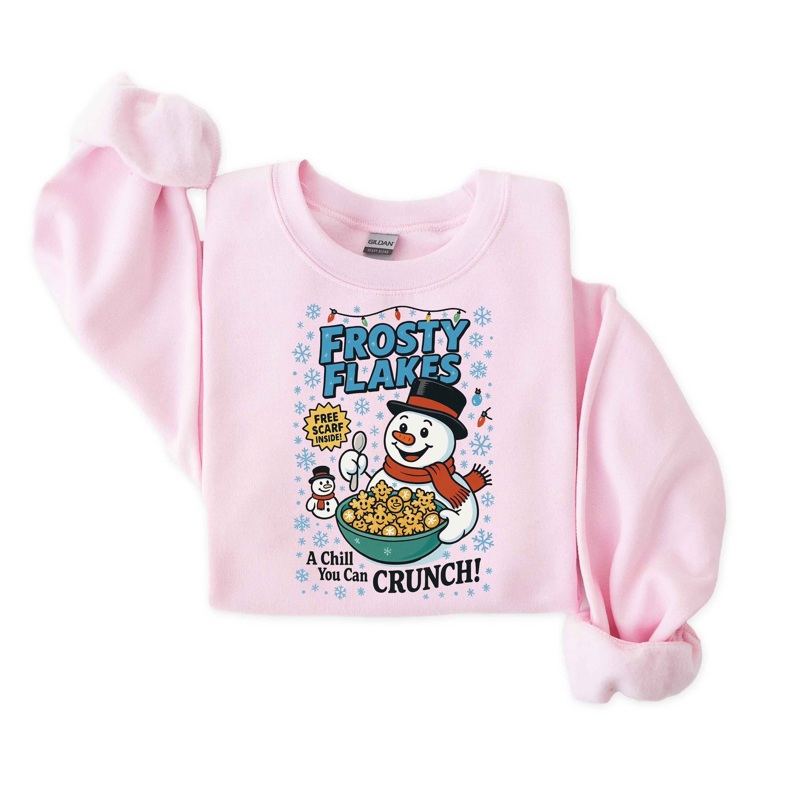 Frosty Flakes Christmas Sweatshirt: Gildan Heavyweight Blend, Fast Tracked Post