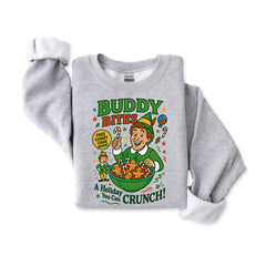 Buddy Bites Christmas Sweatshirt: Gildan Heavy Blend, Free UK Tracked Post
