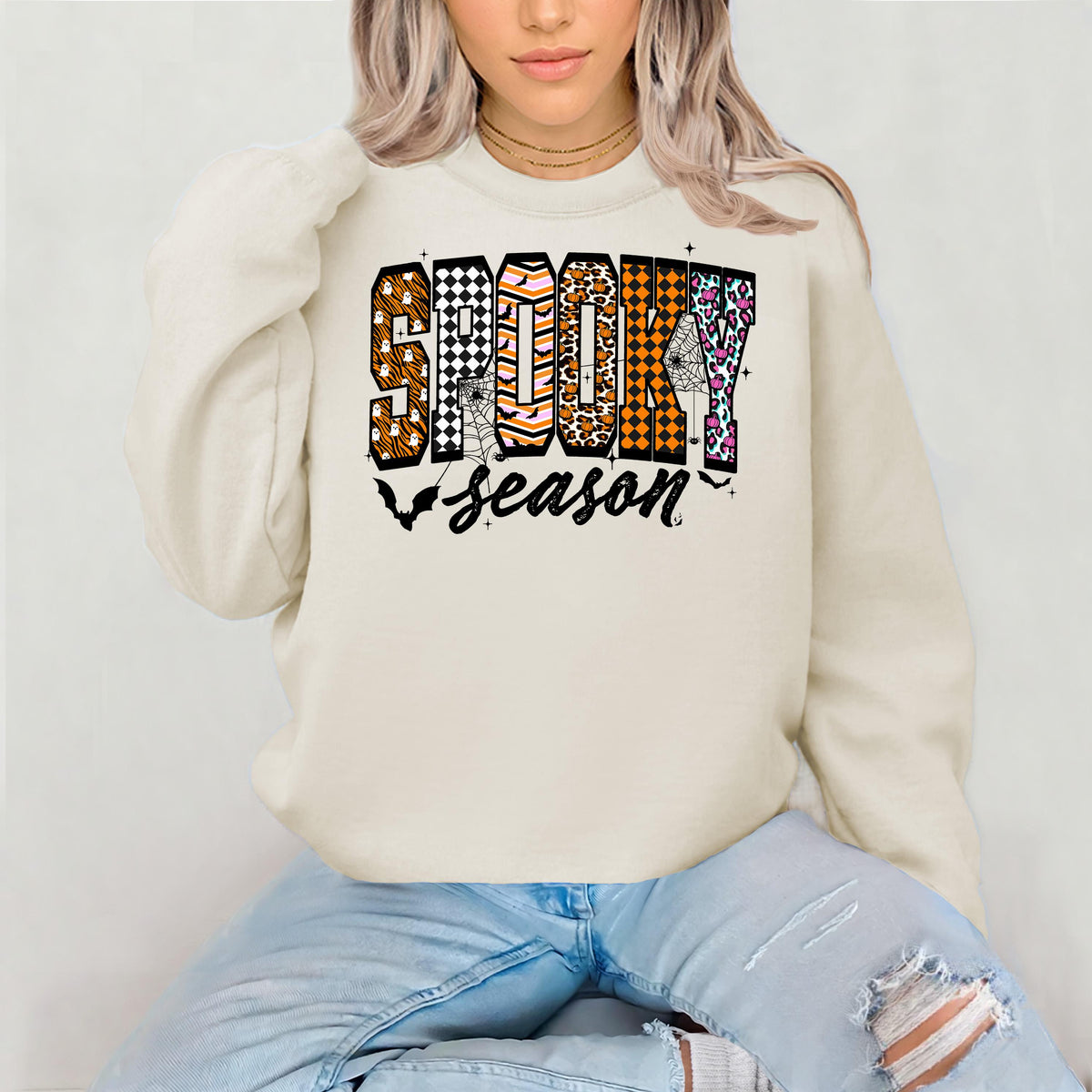 Halloween Sweatshirt: Spooky Season Design - Adults & Kids Sizes, Gildan Heavyweight Blend