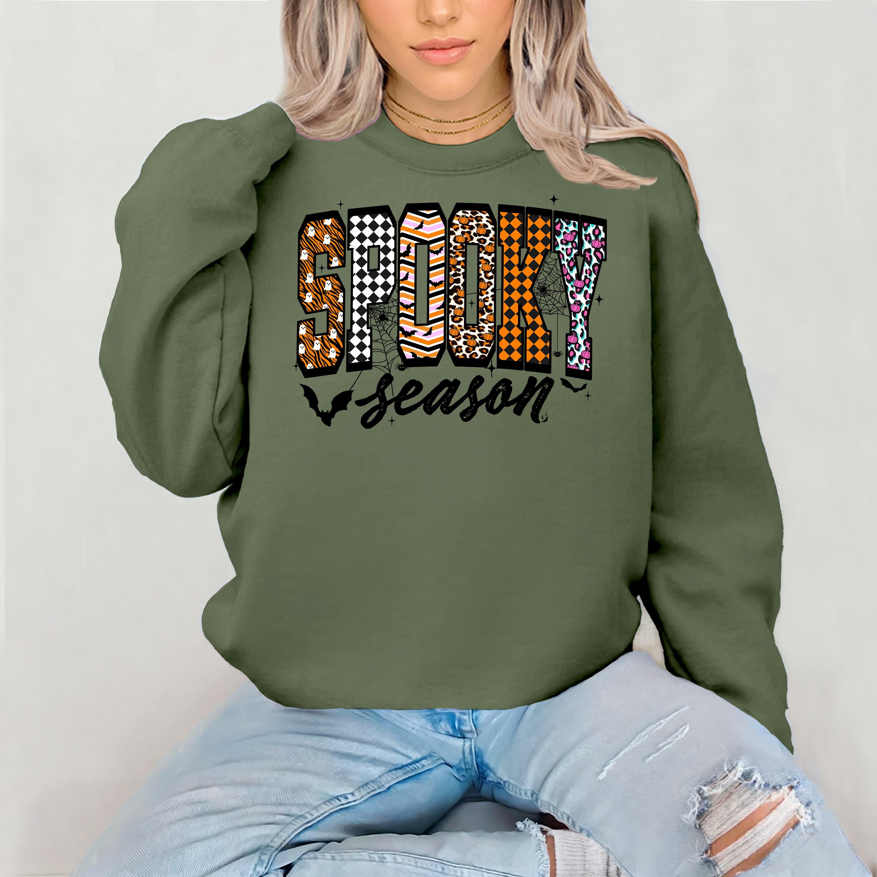 Halloween Sweatshirt: Spooky Season Design - Adults & Kids Sizes, Gildan Heavyweight Blend