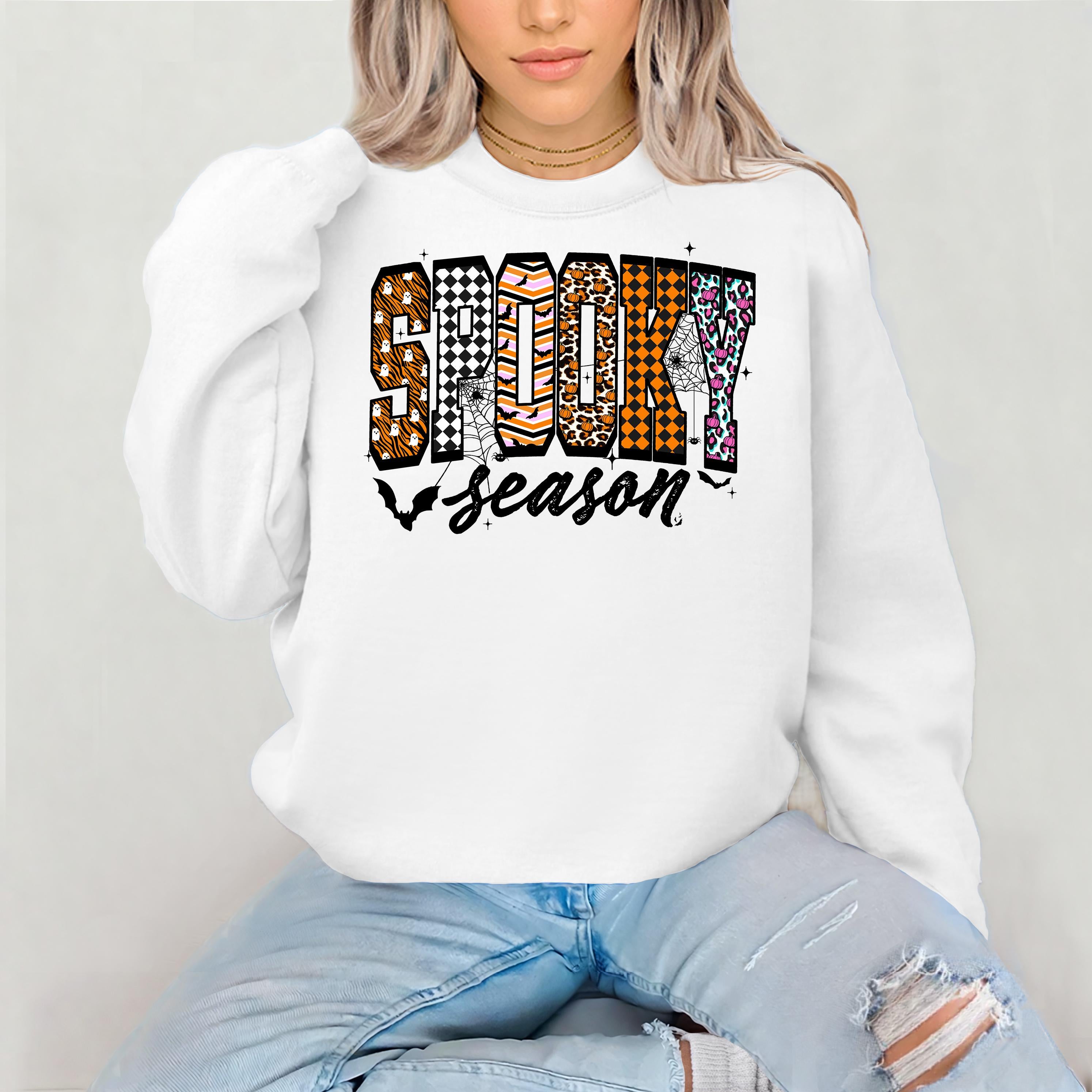Halloween Sweatshirt: Spooky Season Design - Adults & Kids Sizes, Gildan Heavyweight Blend