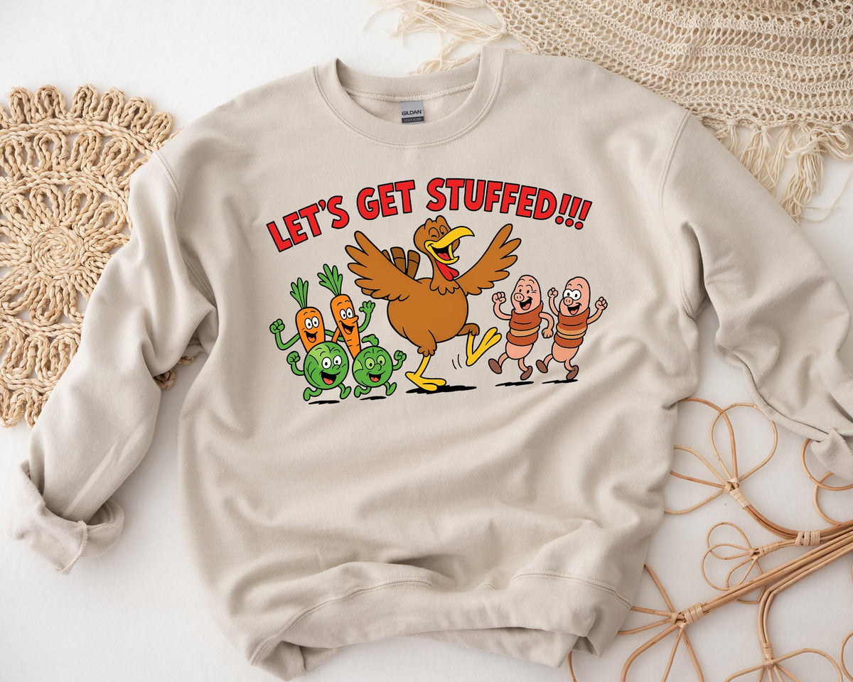Lets Get Stuffed Christmas Sweatshirt: Fast UK Tracked Post