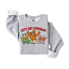 Lets Get Stuffed Christmas Sweatshirt: Free UK Tracked Post