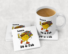 Personalised 70th Birthday Mug: 70 & Fab Disco Mug -Fast Tracked UK Shipping