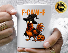 Halloween F-Caw-F Mug - Funny Chicken Unisex Graphic Design - Free UK Tracked Postage