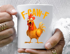 F-Caw-F Mug - Funny Rooster Chicken Unisex Graphic Design - Fast UK Tracked Postage
