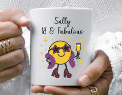 Personalized 18th Birthday Mug: Cartoon Design, Multiple Colors