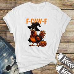 Halloween Shirt - F-Caw-F Funny Chicken Unisex Graphic Tee: Tracked UK Shipping
