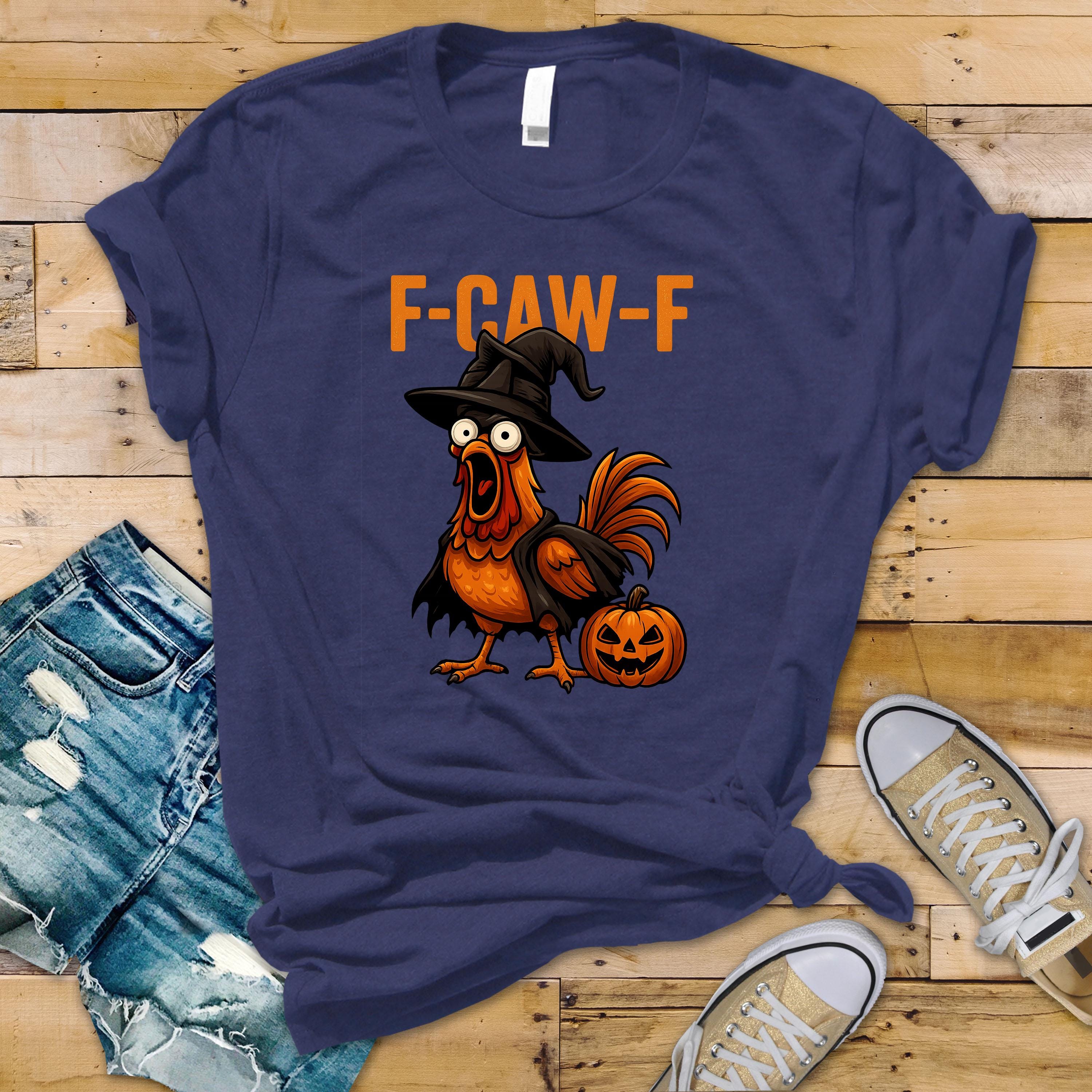 Halloween Shirt - F-Caw-F Funny Chicken Unisex Graphic Tee: Tracked UK Shipping