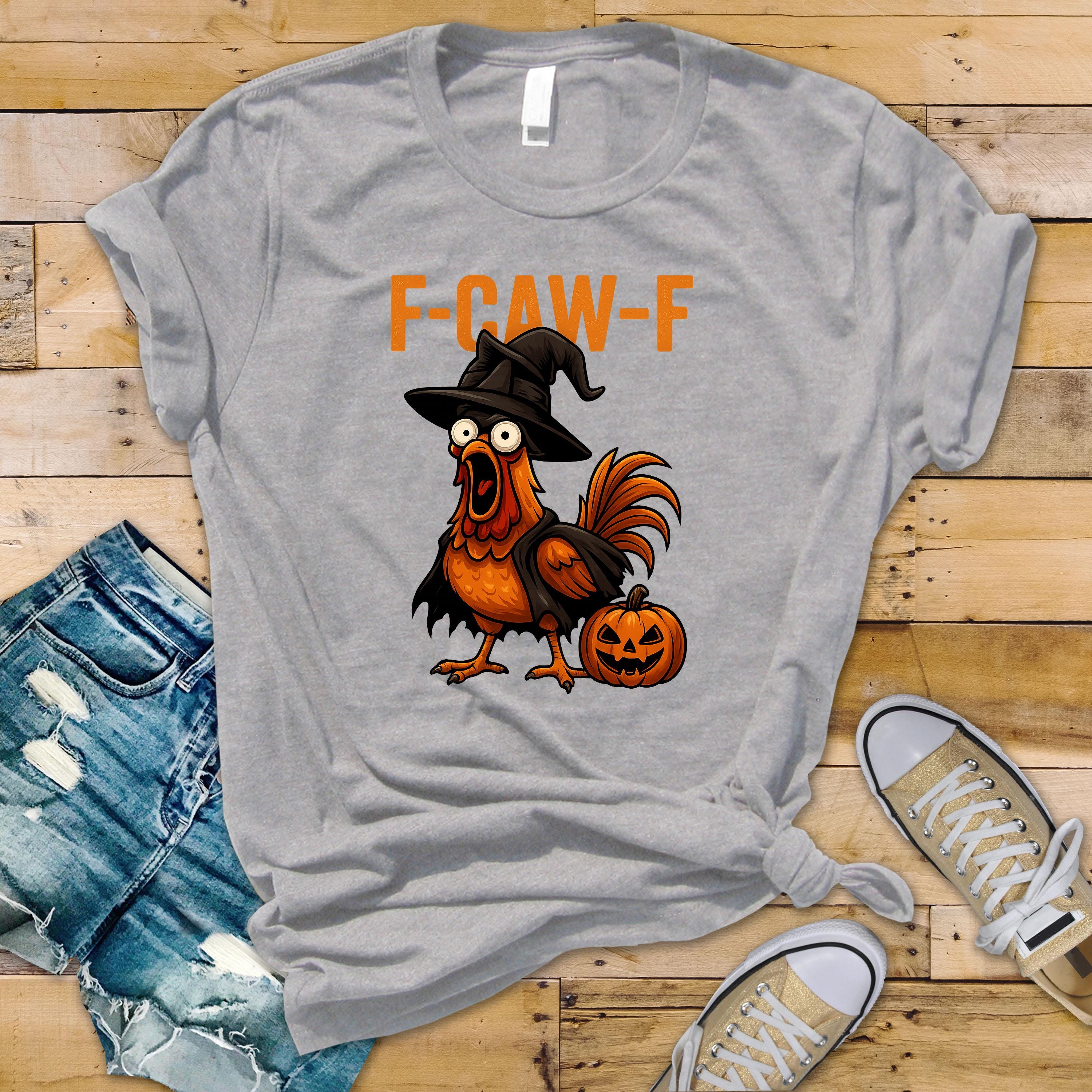 Halloween Shirt - F-Caw-F Funny Chicken Unisex Graphic Tee: Tracked UK Shipping