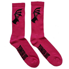 YUNGBLUD UNISEX TERRY SOCKS: LIFE ON MARS TOUR (PINK) (UK SIZE 4 - 7)
