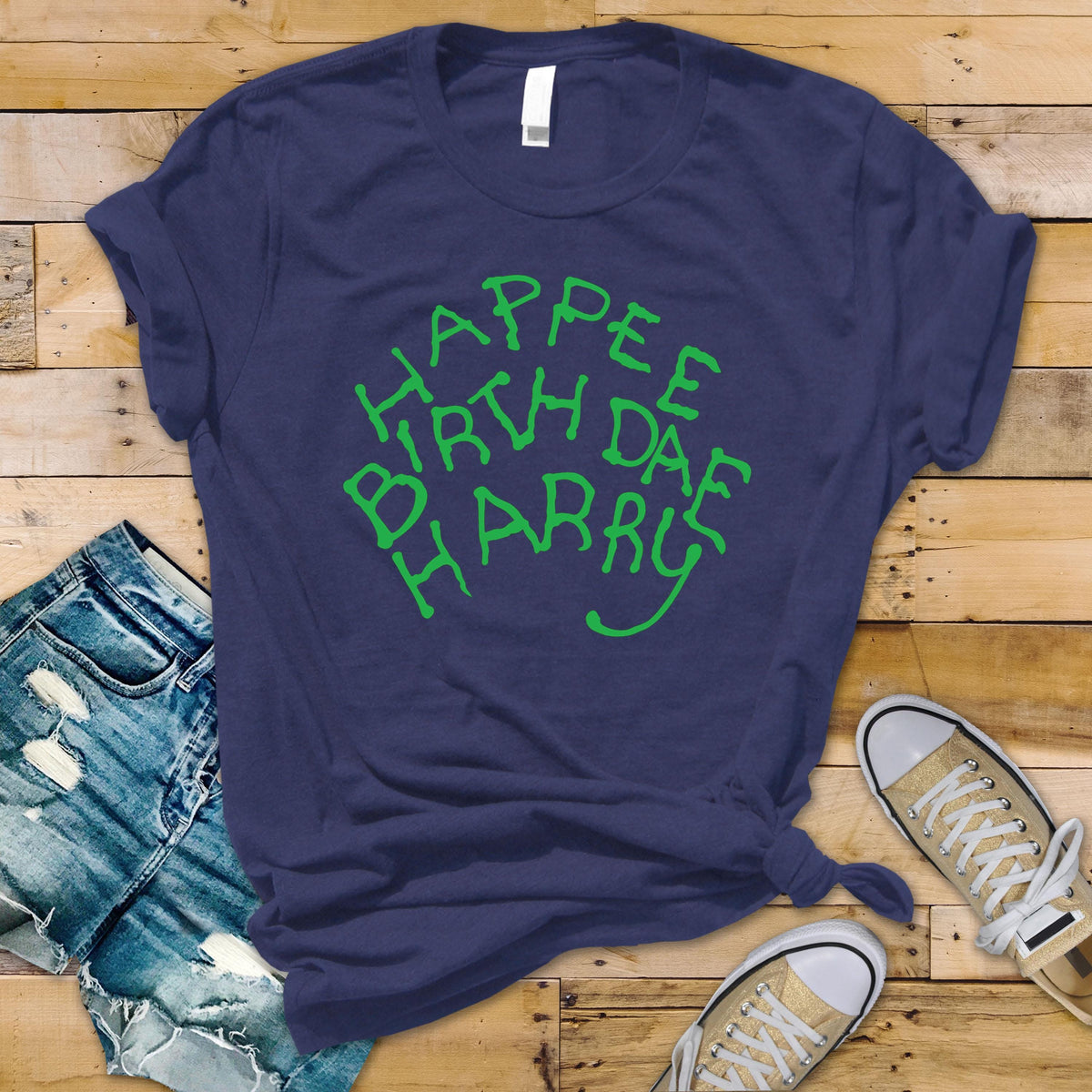 Movie Shirt : Happee  Birthdae Harry Parody Design -  Softstyle Shirt - Fast Tracked UK Postage