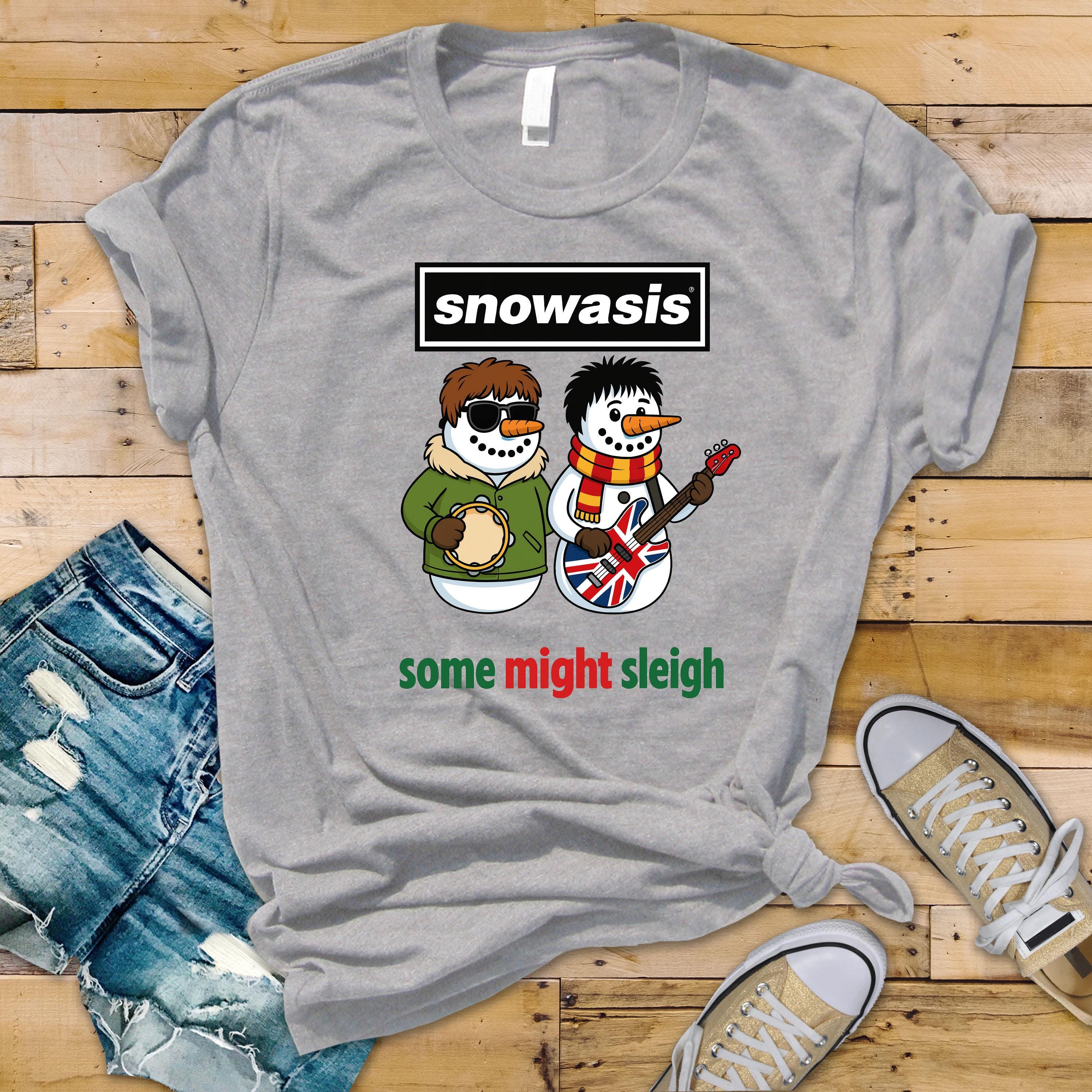 Funny Christmas Snowasis Brothers Music T-Shirt - UK Postage
