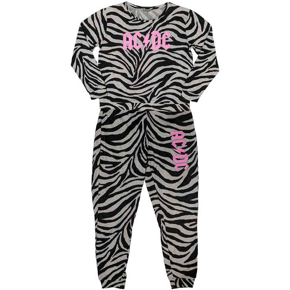 AC/DC LADIES PYJAMAS: LOGO (BLACK & WHITE) Licensed Product