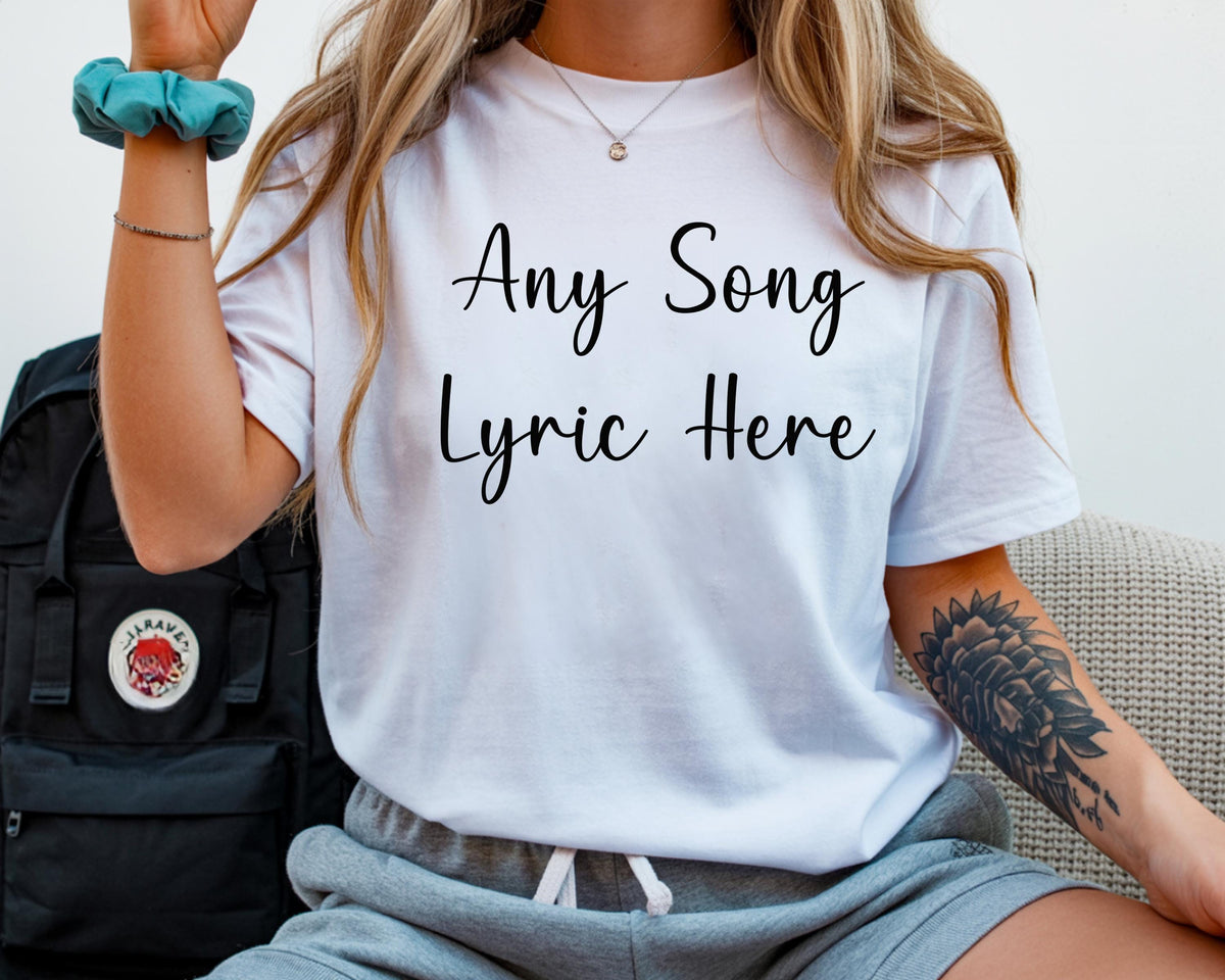 Personalized Song Lyric T-Shirt: Custom Unisex Cotton Tee