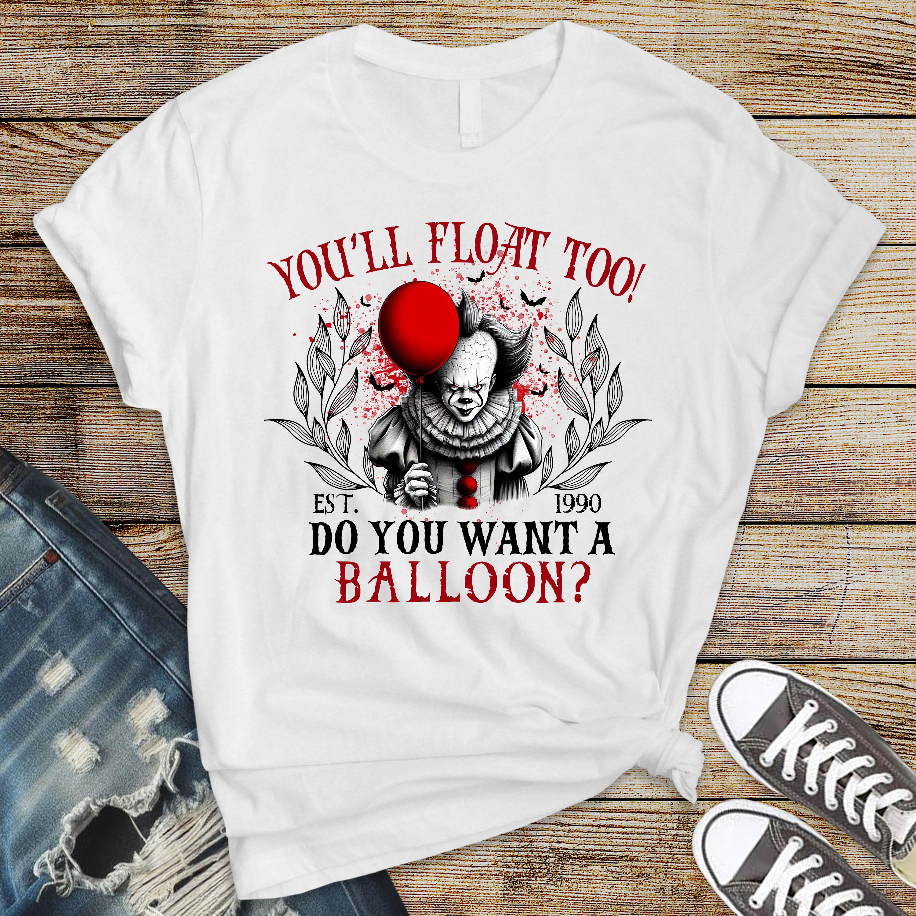 Horror T-Shirt: Funny "Do You Want a Balloon?" Graphic Tee