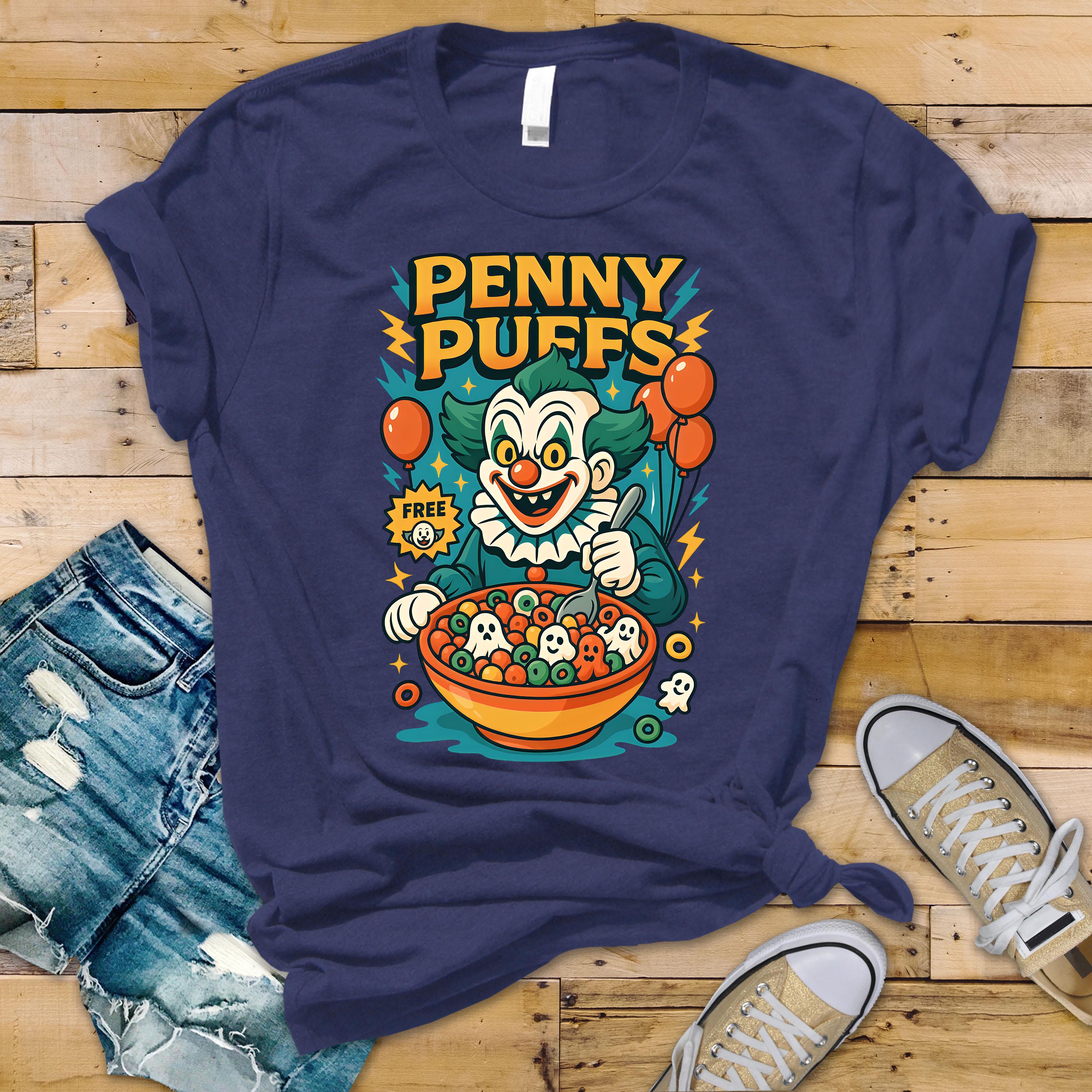Horror T-Shirt: Penny Puffs Funny Graphic Tee - Fast UK Tracked Postage