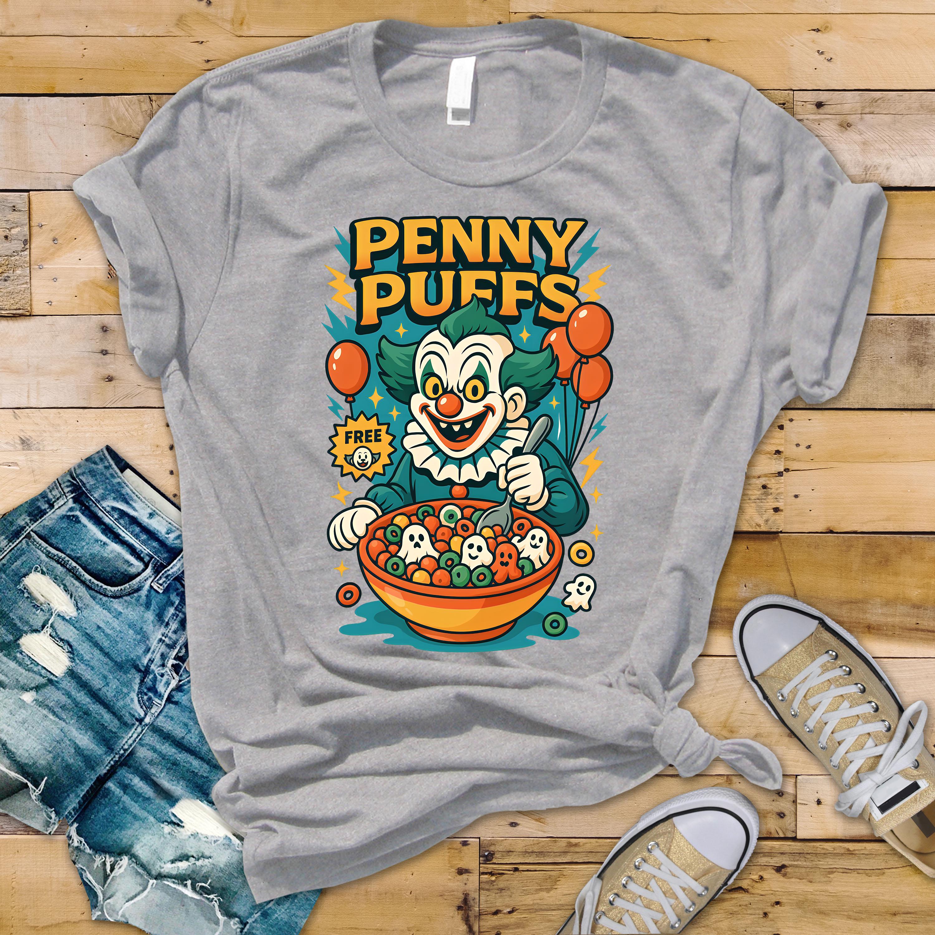 Horror T-Shirt: Penny Puffs Funny Graphic Tee - Fast UK Tracked Postage