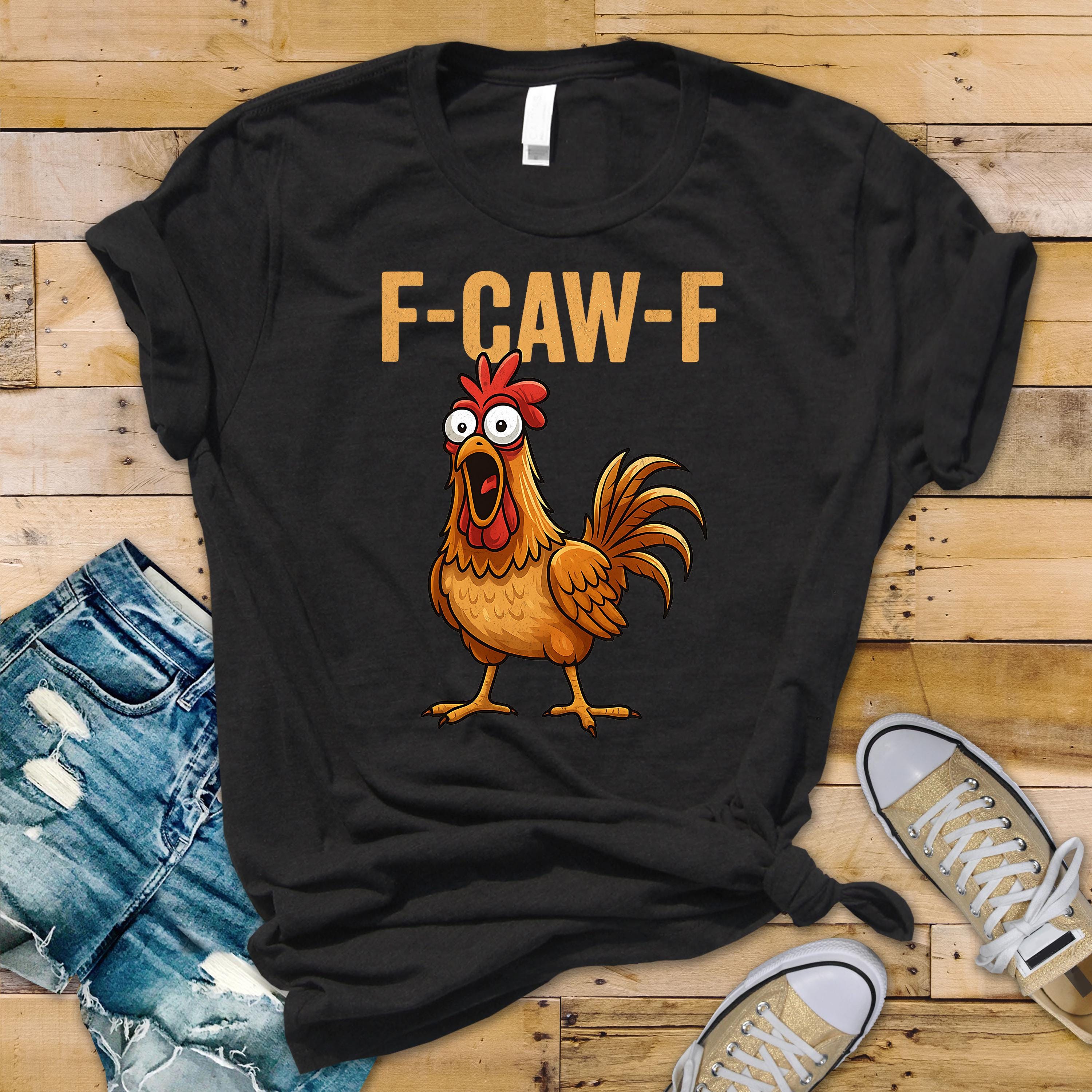 F-Caw-F Funny Chicken Unisex Graphic Tee: Tracked UK Shipping