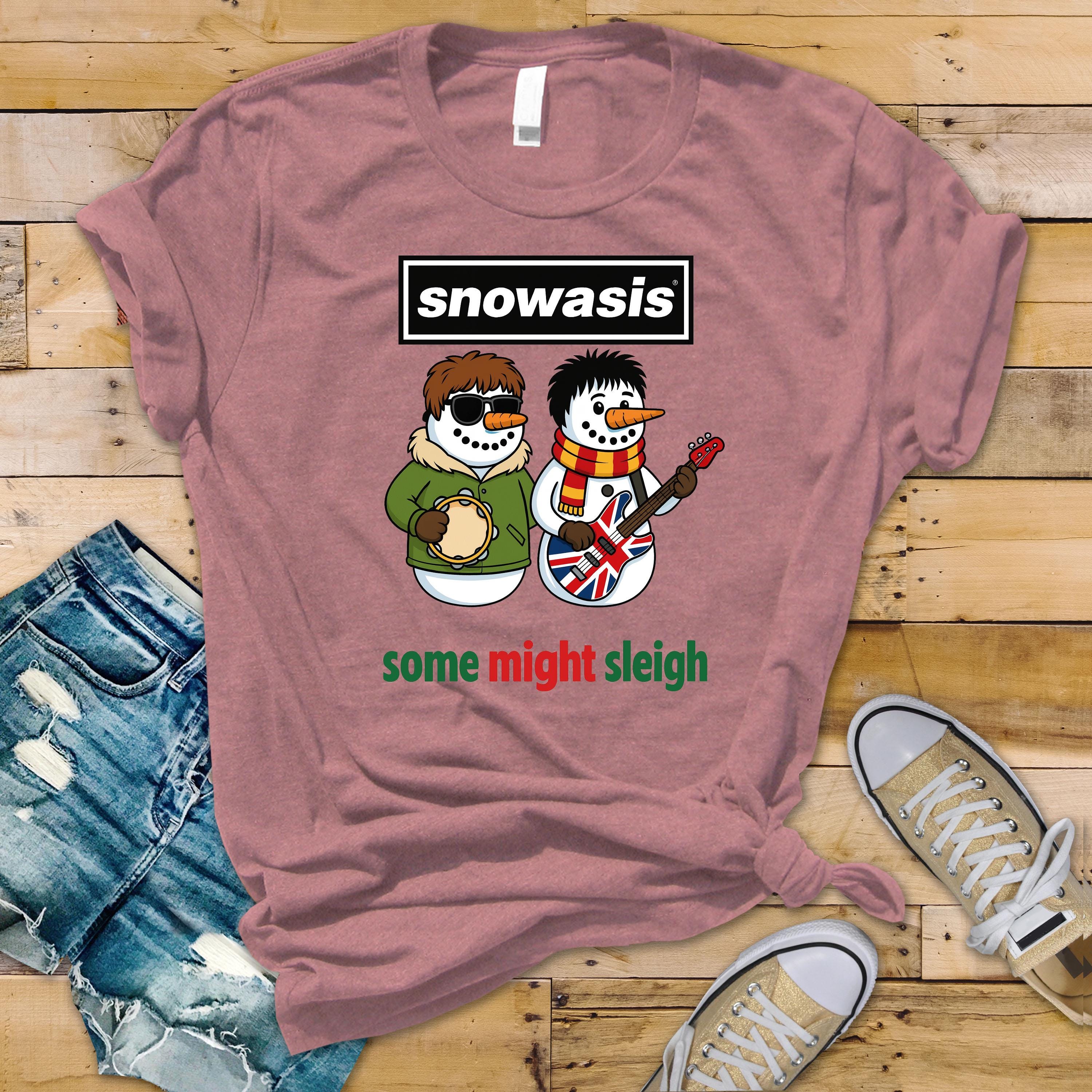 Funny Christmas Snowasis Brothers Music T-Shirt - Worldwide Postage
