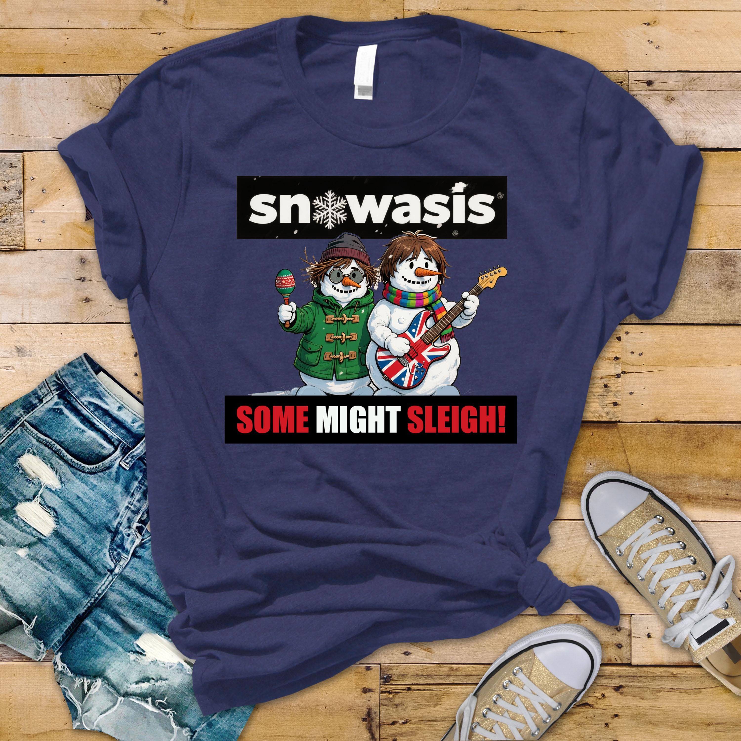 Funny Christmas Snowasis Music T-Shirt - Worldwide Postage