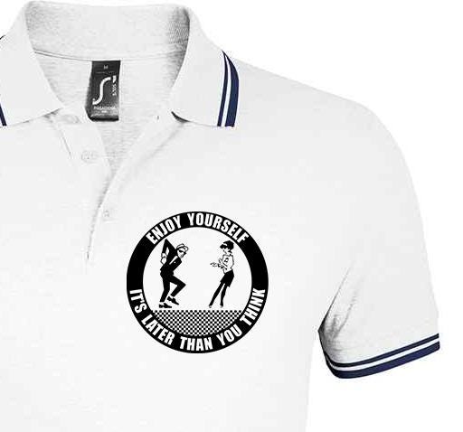Ska Polo Shirt, Twin Tip Style With Enjoy Yourself Logo, Northern Soul Tee