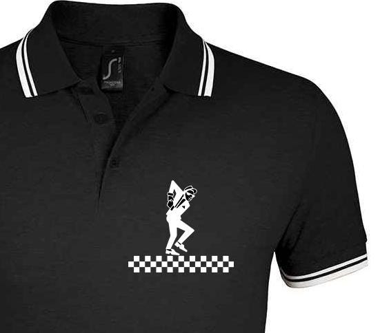 Ska Polo Shirt, Twin Tip Style With Logo, Northern Soul Tee, Two Tone