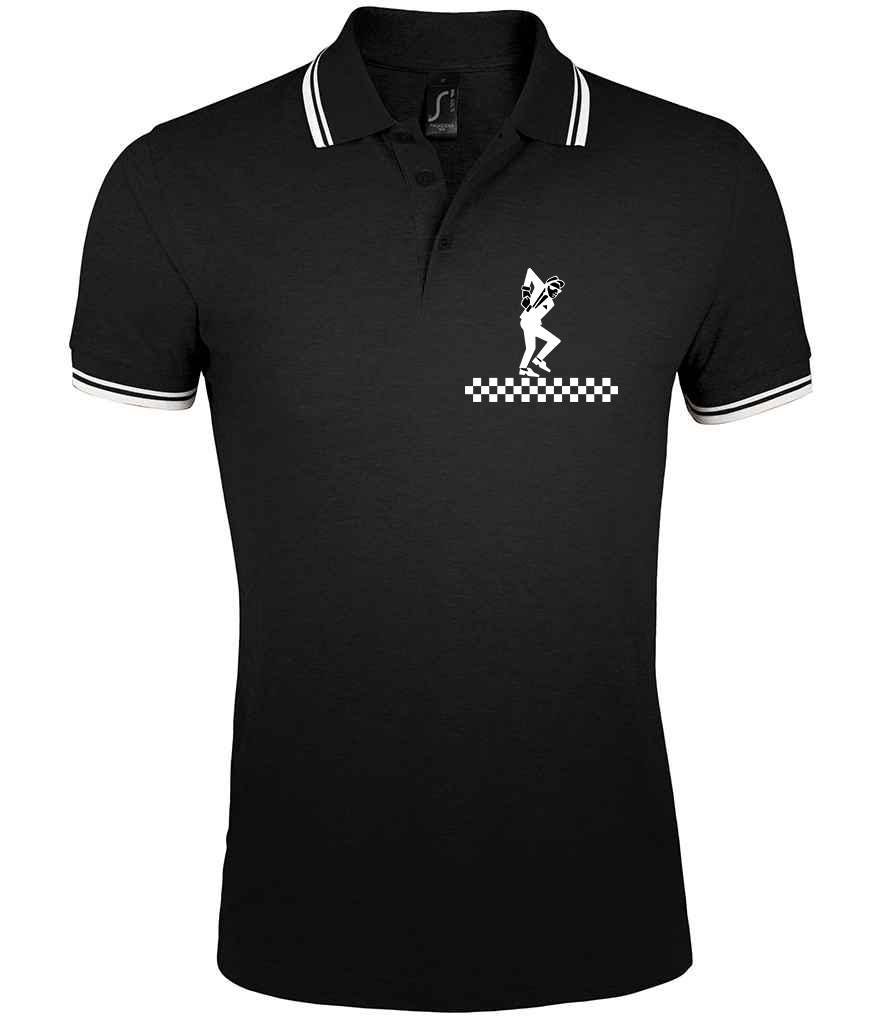 Ska Polo Shirt, Twin Tip Style With Logo, Northern Soul Tee, Two Tone