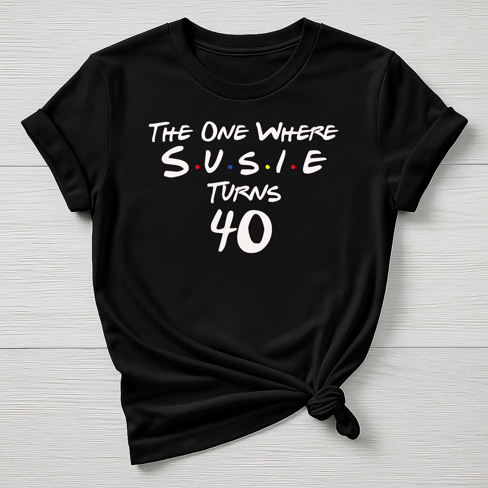 Personalised Birthday T-Shirt - The One Where 'Name' Turns Any Age , 18,21,30,40,50,60, etc - Gildan Softstyle