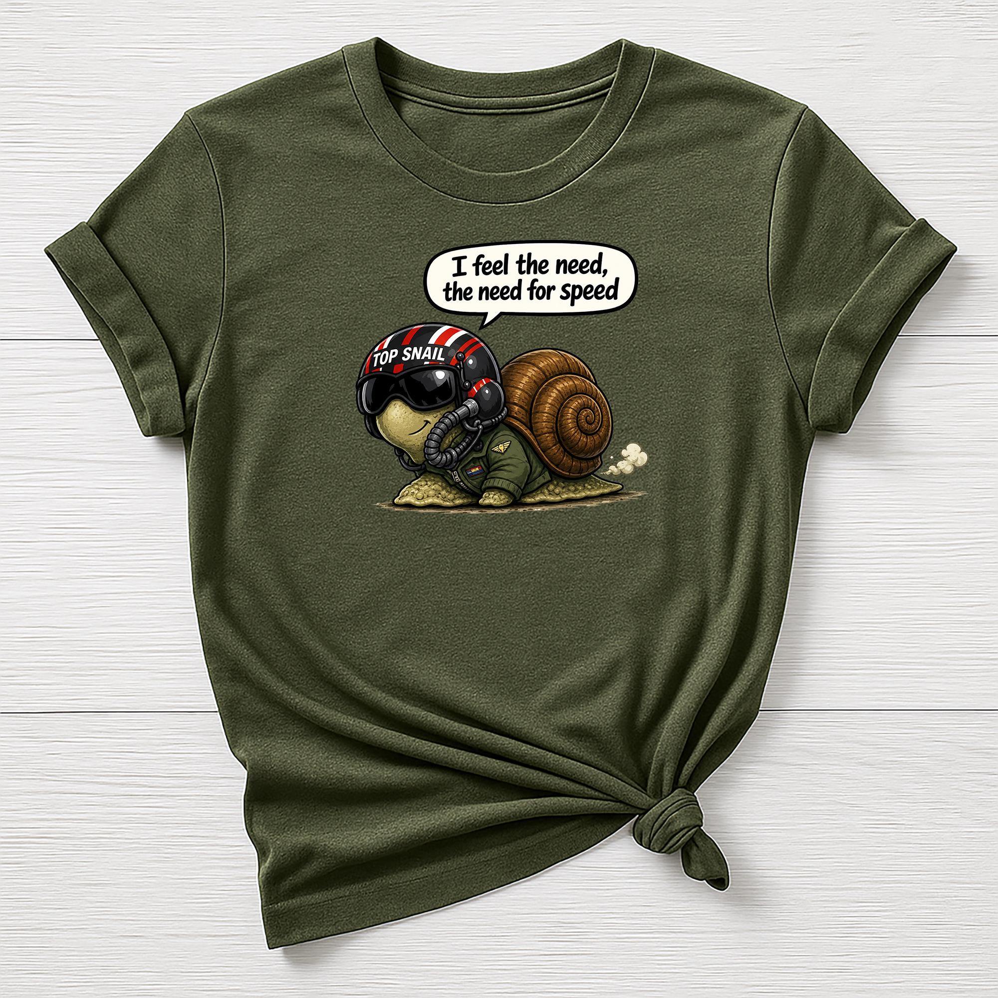 Need for Speed T-Shirt : Snail Movie Parody Design - Gildan Softstyle