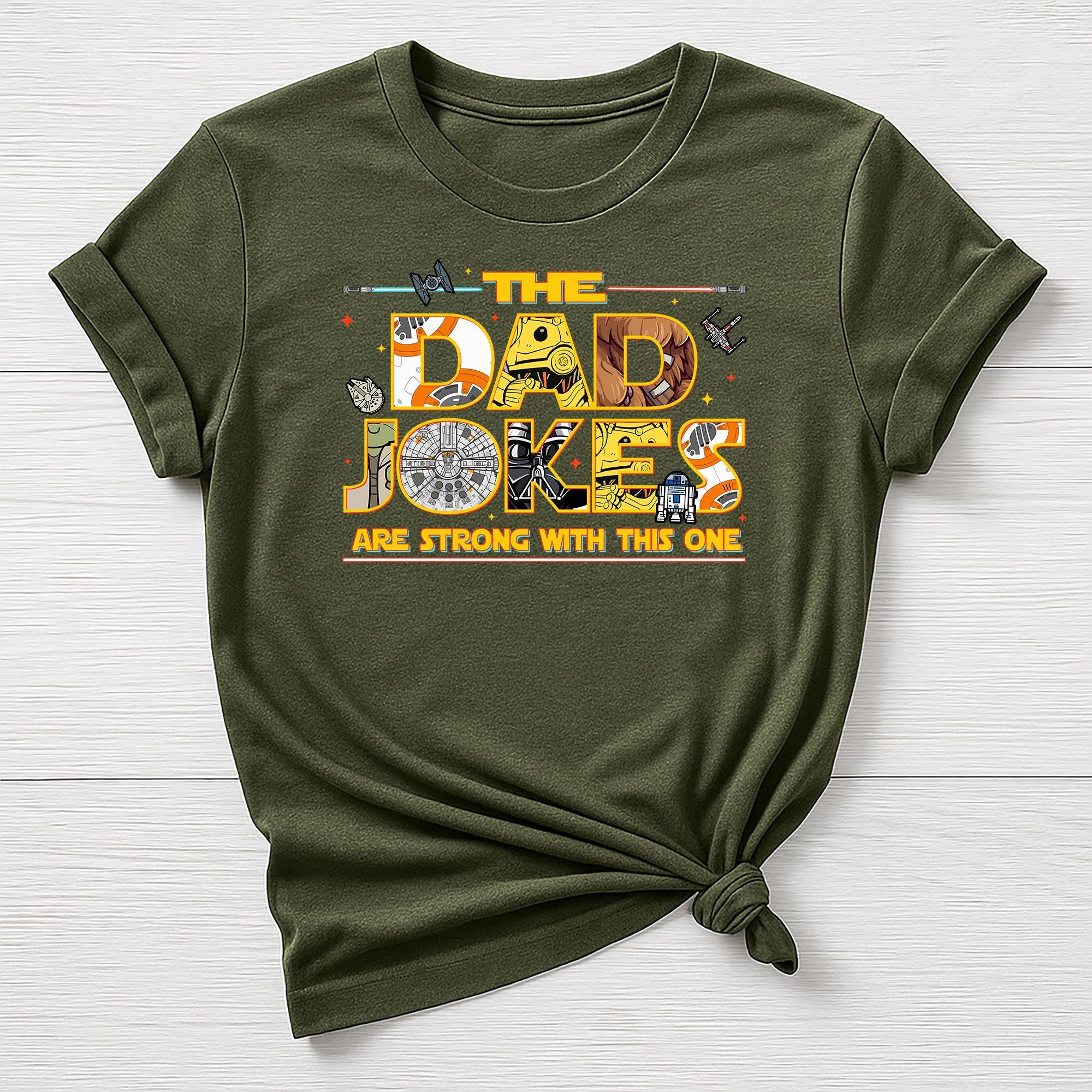 Fathers Day T-Shirt : Dad Jokes are Strong Design, Gildan Softstyle