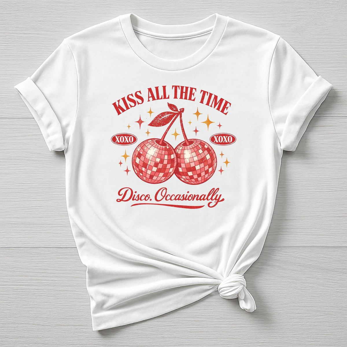Music T-Shirt : Kiss All The Time Disco Occasionally Design, Gildan Softstyle