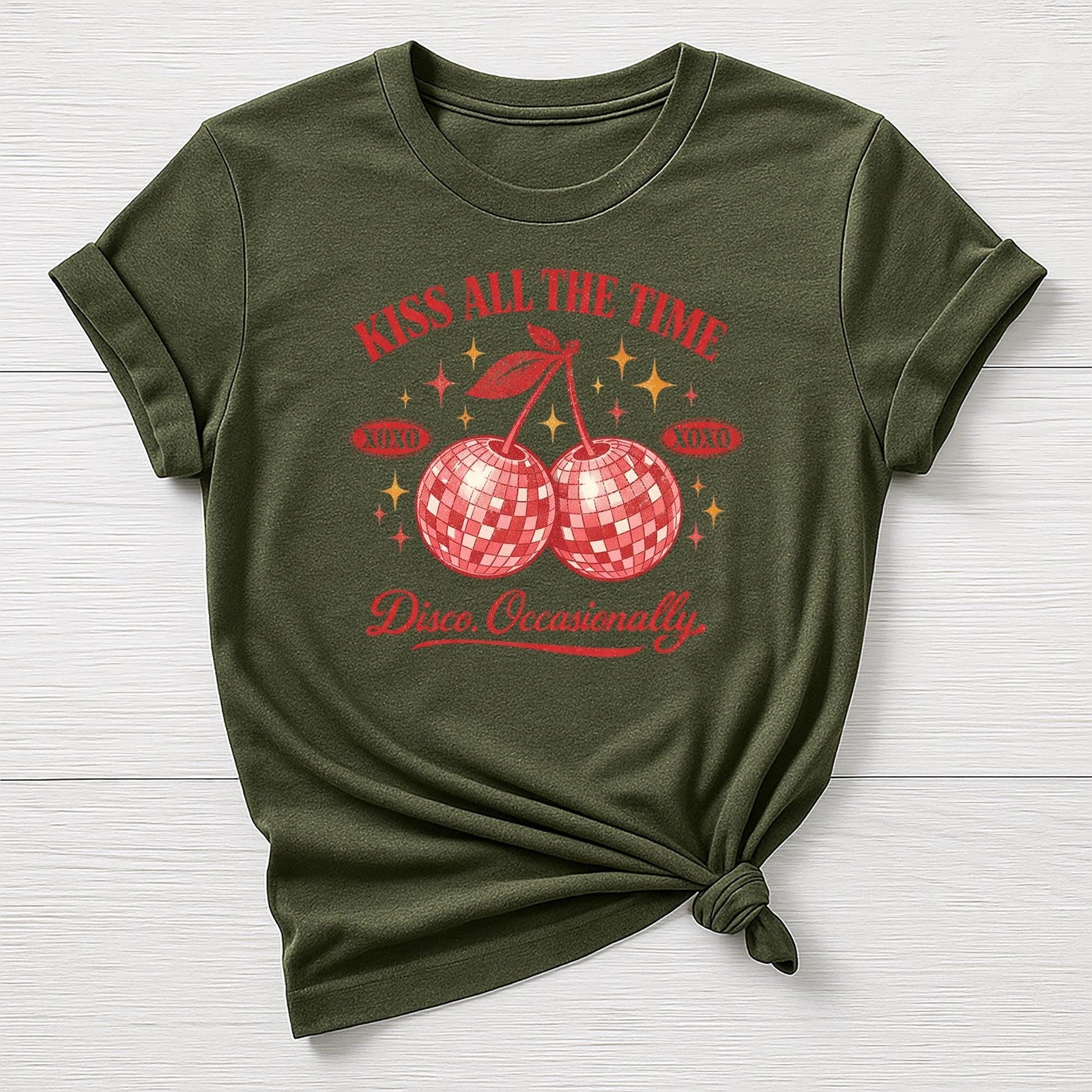 Music T-Shirt : Kiss All The Time Disco Occasionally Design, Gildan Softstyle
