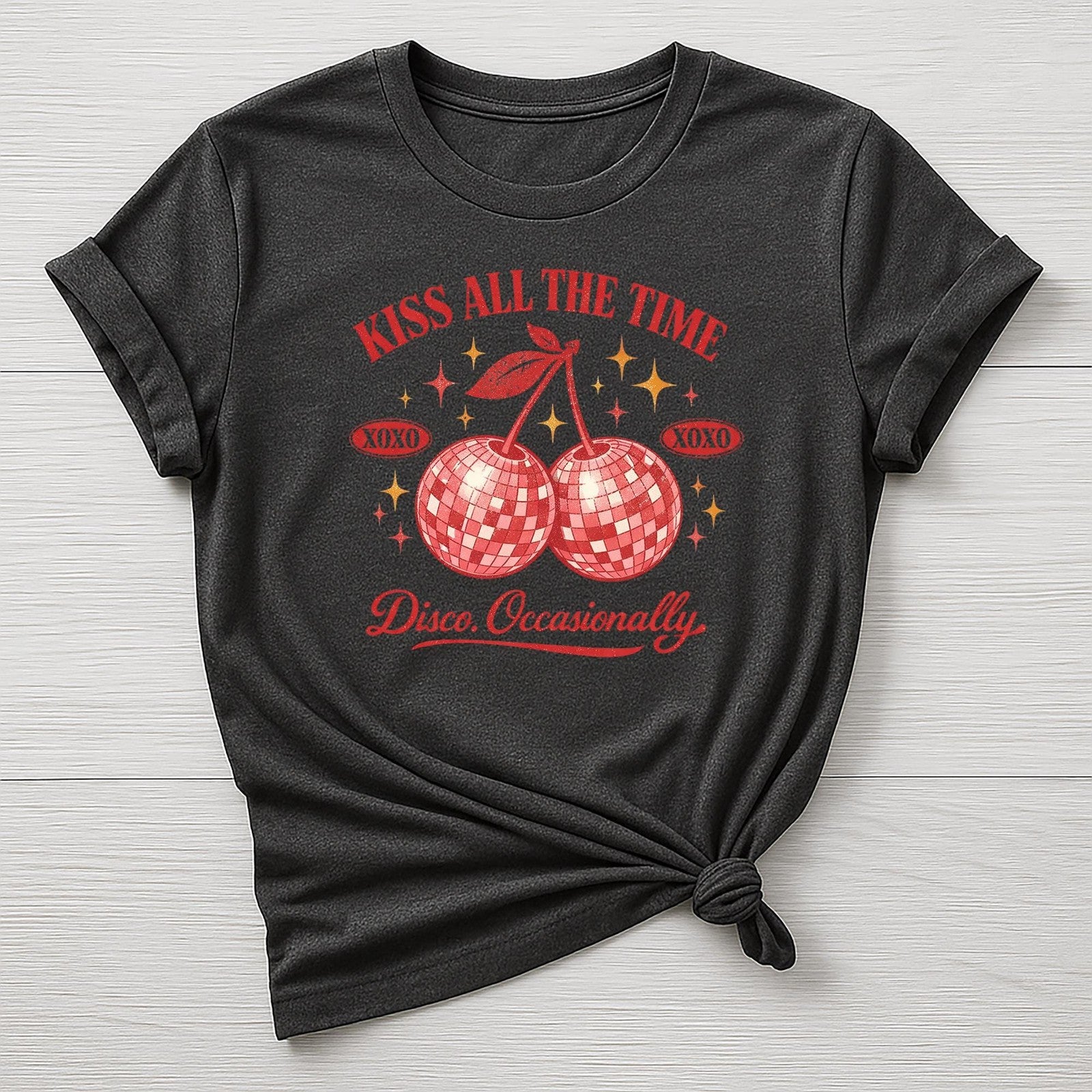 Music T-Shirt : Kiss All The Time Disco Occasionally Design, Gildan Softstyle